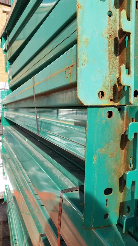 Racking Beam REDIRACK Used 92.5L x 4H x 1.5W Rolled-in-step 1.5 Green - Used Racking